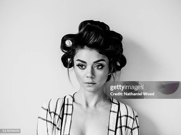 Actress Sarah Hyland's is photographed getting ready for the 2016 SAG Awards for InStyle.com on January 30, 2016 in Los Angeles, California.