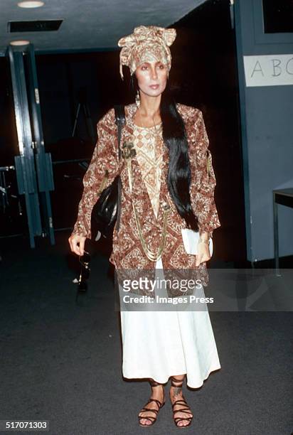Cher attends a Bob Mackie runway show at the Parsons School of Design circa 1986 in New York City.
