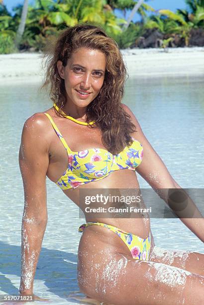 The Spanish actress and television presenter Elsa Anka on the island of Moorea, 2nd July 1997, Polynesia.