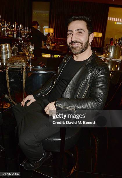 Johnny Coca attends the BFC/Vogue Designer Fashion Fund 2016 winners announcement at The Bulgari Hotel on March 22, 2016 in London, England.