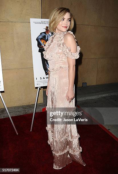 Actress Maddie Hasson attends the premiere of "I Saw The Light" at the Egyptian Theatre on March 22, 2016 in Hollywood, California.