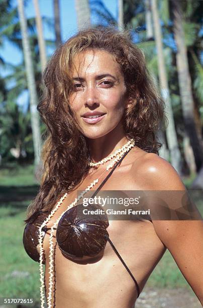 The Spanish actress and television presenter Elsa Anka on the island of Moorea, 2nd July 1997, Polynesia.