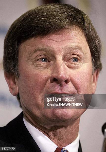 Redskins Head Coach Steve Spurrier answers questions during a press conference at Redskin Park 15 January 2002 in Ashburn, Virginia. Spurrier, who...