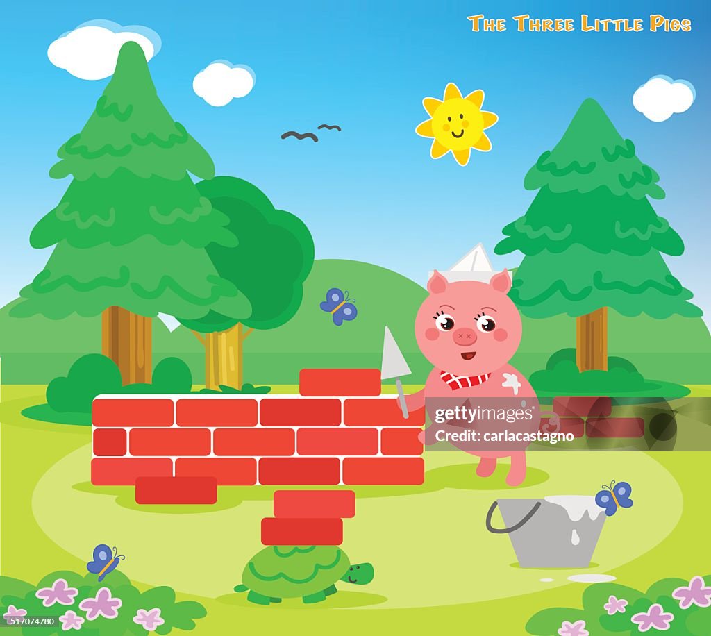 The Three Little Pigs 7 The Bricks House High-Res Vector Graphic ...