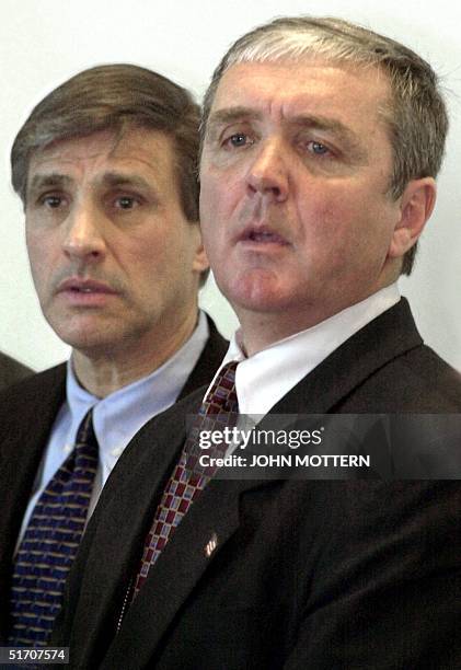 United States Attorney Michael J. Sullivan and Charles S. Prouty, Special Agent in Charge of the Federal Bureau of Investigation, meet with the media...