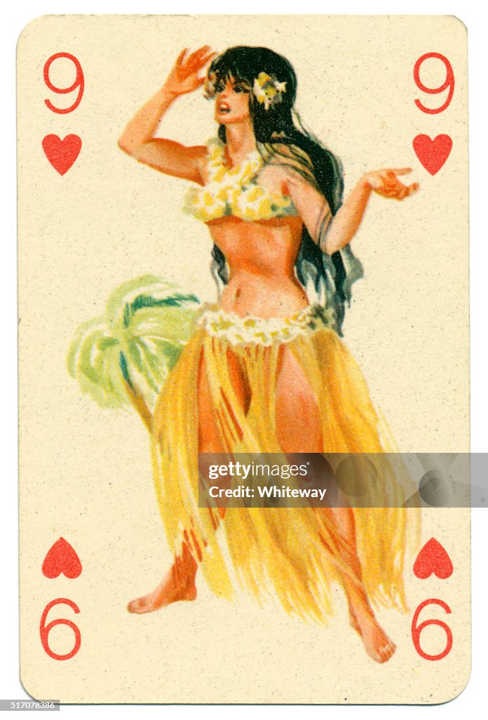 De Pin-up Romikartya 4 vintage cartão de jogo Hungria década de 1950