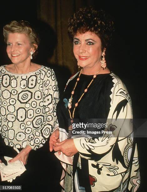 Elizabeth Taylor and Betty Ford attends the Opening Night Gala of the Martha Graham Dance Companys 3-week season of performances at the State...