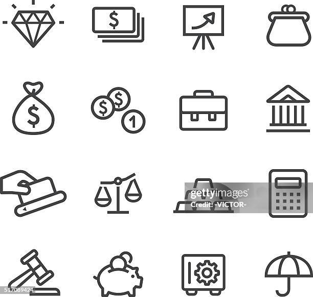 finance and investment icons - line series - change purse stock illustrations