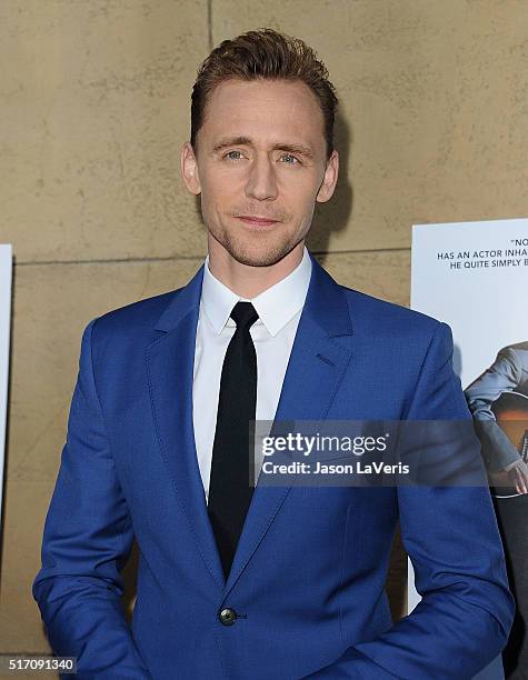 Actor Tom Hiddleston attends the premiere of "I Saw The Light" at the Egyptian Theatre on March 22, 2016 in Hollywood, California.