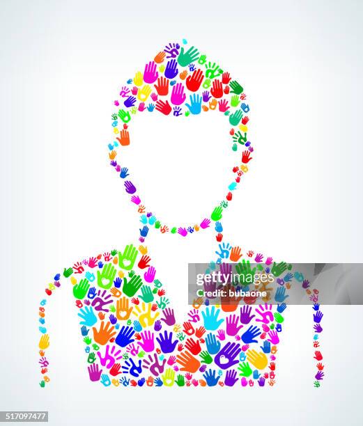 young man on hands pattern white background - tribal boy stock illustrations