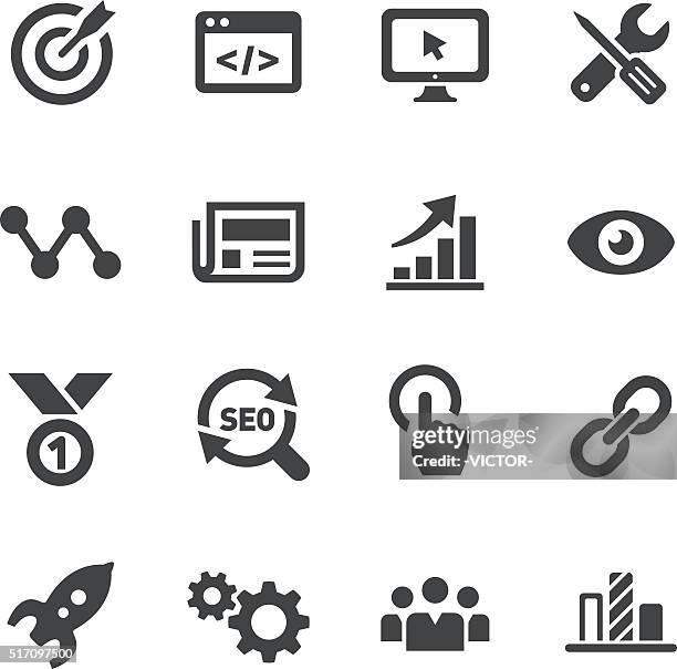 ilustraciones, imágenes clip art, dibujos animados e iconos de stock de mercadotecnia iconos de internet-serie acme - motor de búsqueda