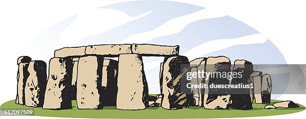 stonehenge - national trust stock illustrations