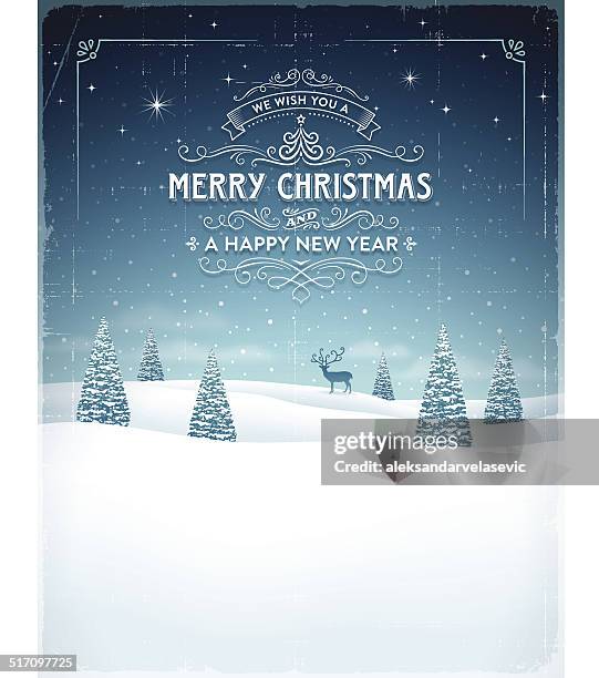 ilustraciones, imágenes clip art, dibujos animados e iconos de stock de fondo de navidad vintage - snowing