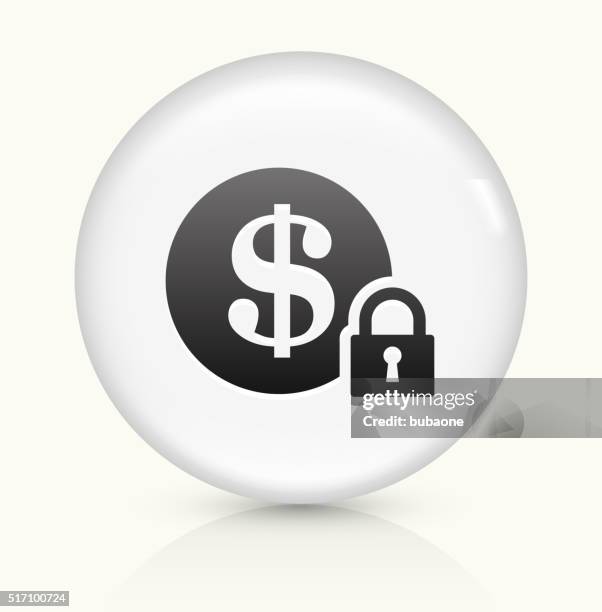 secure money icon on white round vector button - security guard white background stock illustrations