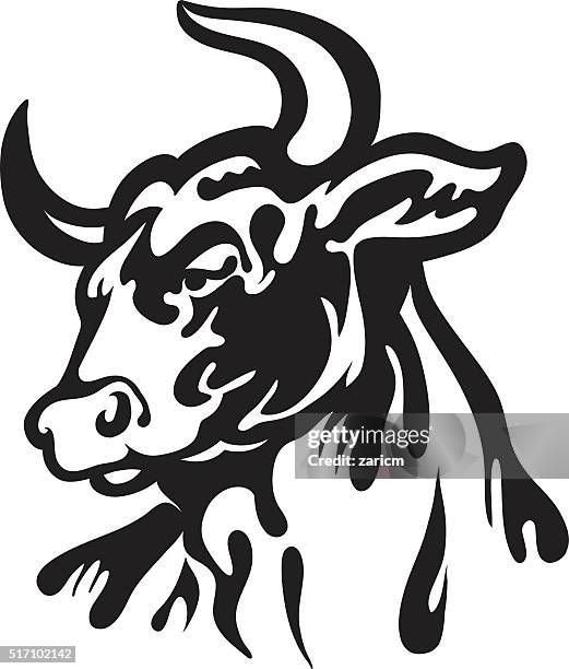 angry bull head - taurus express stock illustrations