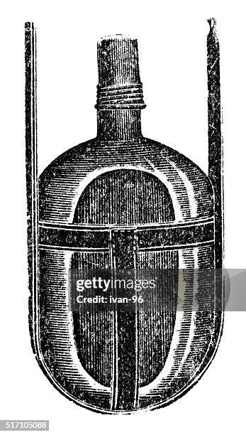 flask - hip flask stock illustrations