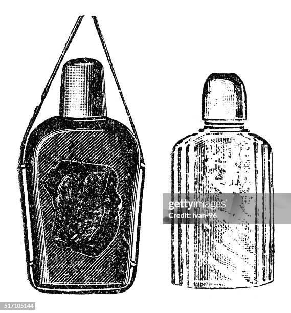 flask - hip flask stock illustrations