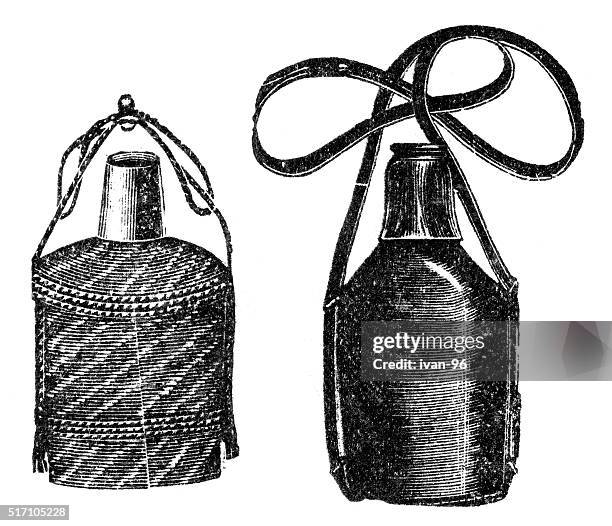 flask - hip flask stock illustrations