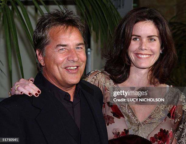 Actor Don Johnson and his wife Kelley arrive at the Fulfillment Fund Stars 2001 Benefit Gala honoring Jeffrey Katzenberg, at the new Hollywood &...