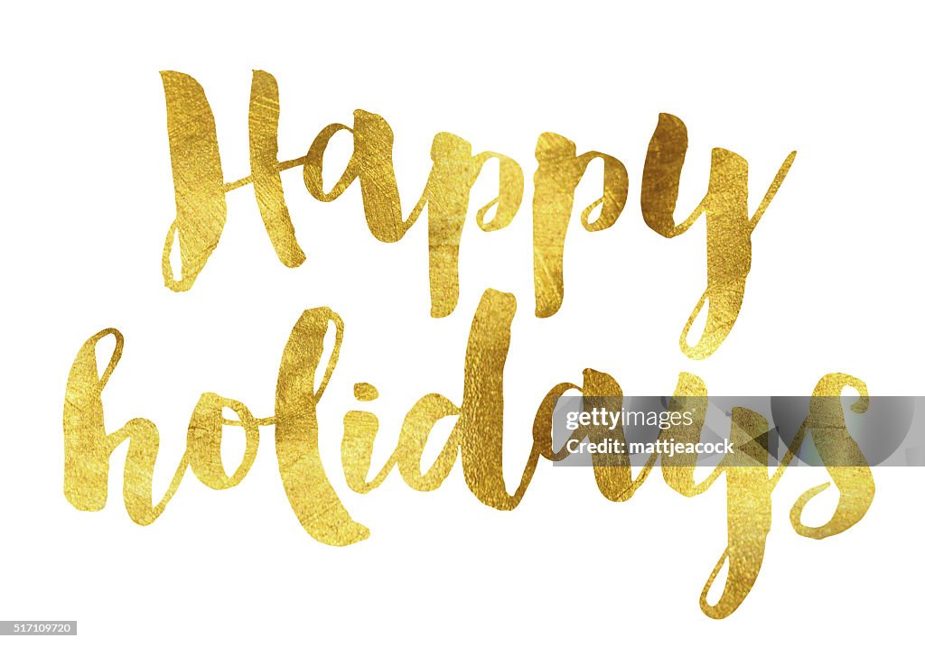 Gold foil Happy holidays