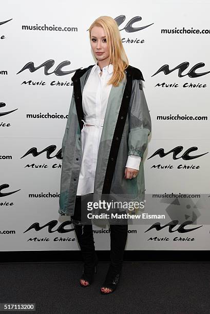 Rapper Iggy Azalea visits at Music Choice on March 23, 2016 in New York City.