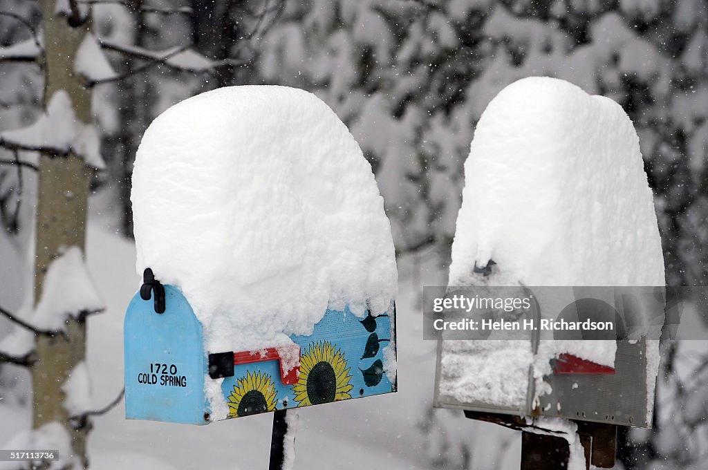 Over 12 inches of snow fell overnight in Nederland, Colorado.