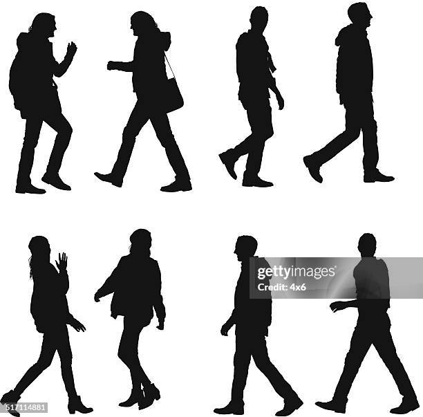 walking people - casual clothing stock illustrations