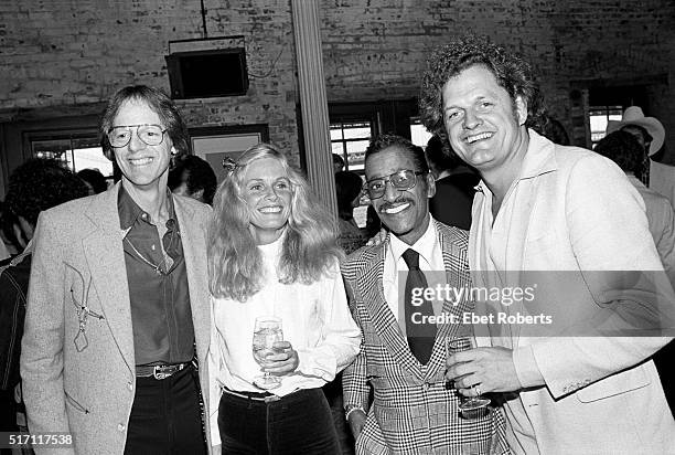 And Film producer and music manager Ken Kragen, Kim Carnes, Sammy Davis Jr and Harry Chapin at a Kenny Rogers party in Brooklyn, New York on...