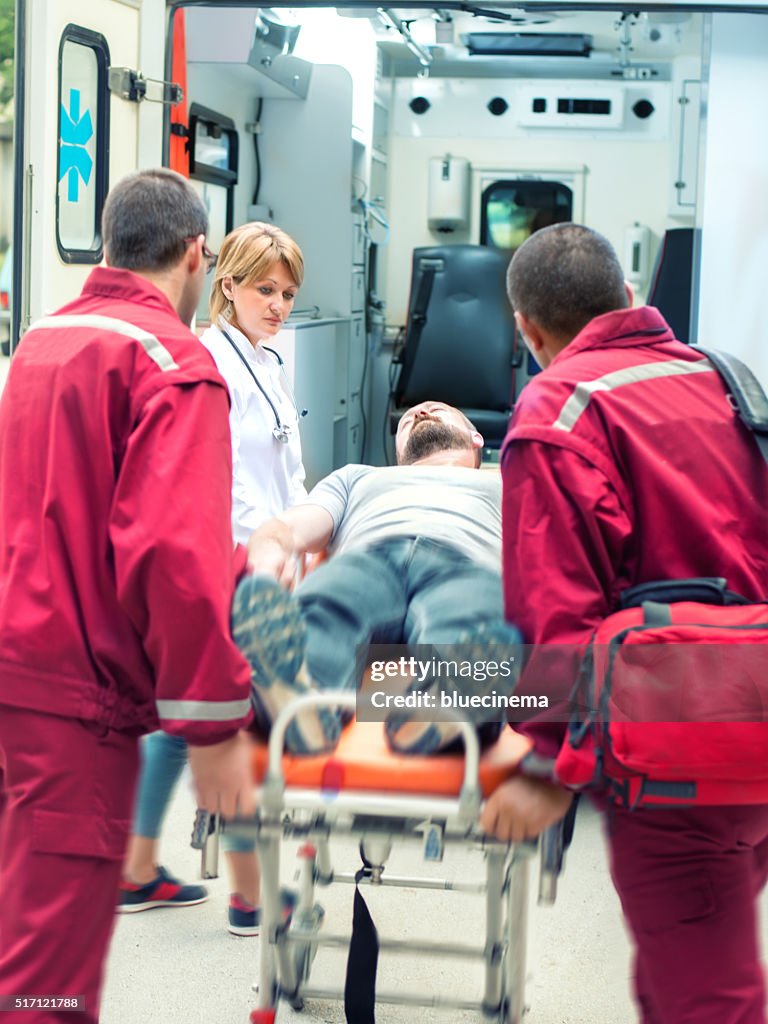 Rescue Team Providing First Aid