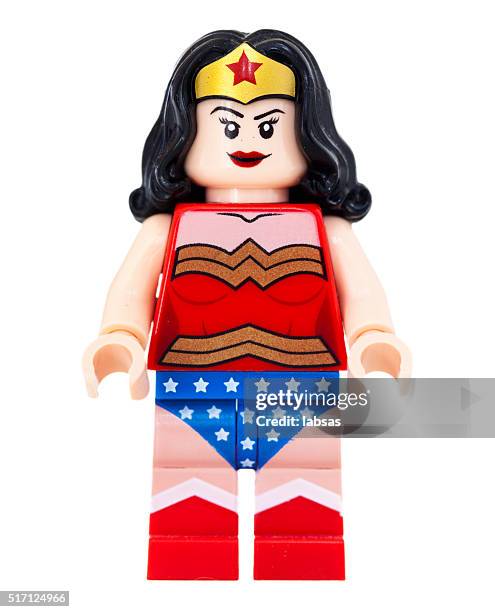 lego mulher maravilha. - wonder woman imagens e fotografias de stock