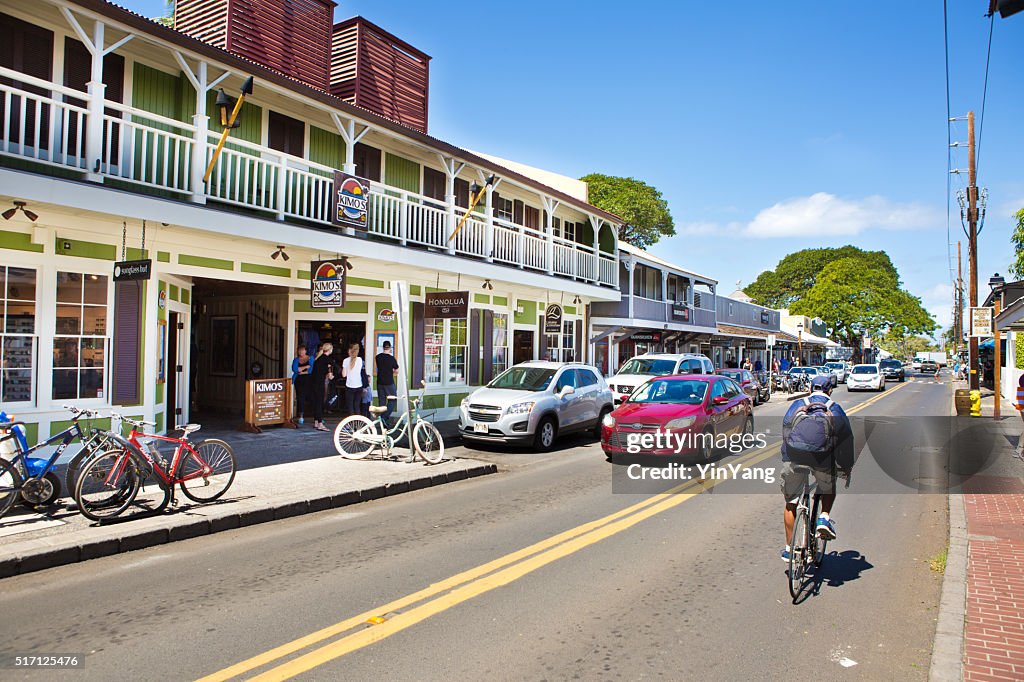 ラハイナのダウンタウン、人気の Toruist ビーチタウンでマウイ、ハワイ