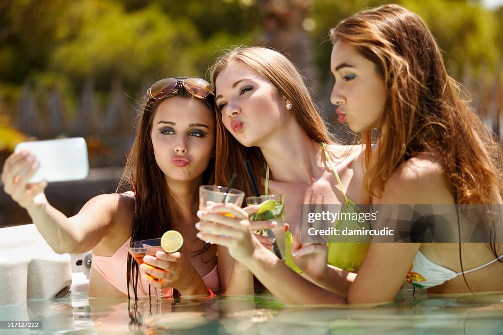 Selfie in a pool