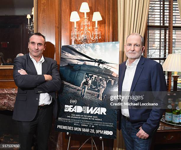 Filmmakers Michael Ware and Bill Guttentag attend the NYC screening of the HBO Documentary Film "ONLY THE DEAD SEE THE END OF WAR" on March 23, 2016...