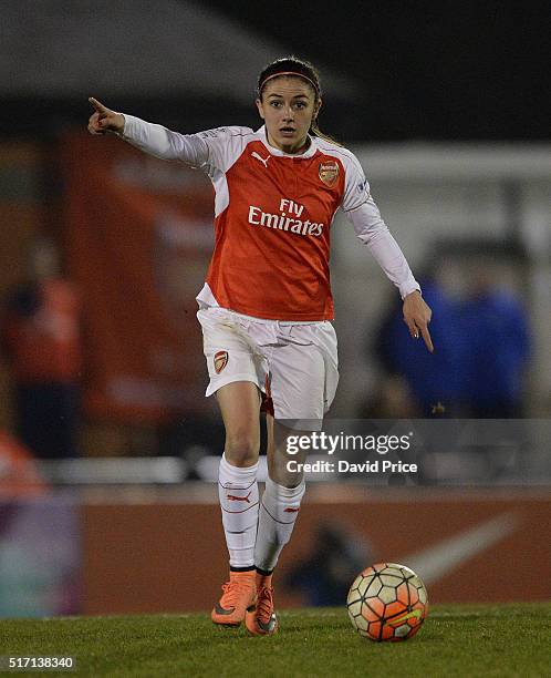 Danielle van de Donk of Arsenal Ladies during the match between Arsenal Ladies and Reading FC Women on March 23, 2016 in Borehamwood, England.