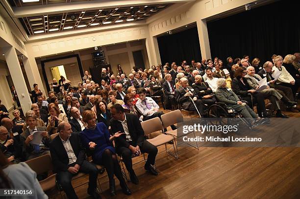 General view of guests attending the NYC screening of the HBO Documentary Film "ONLY THE DEAD SEE THE END OF WAR" on March 23, 2016 in New York City.