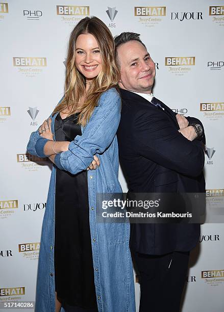 Behati Prinsloo and Jason Binn attend Behati Juicy Couture Black Label Launch at PH-D Rooftop Lounge at Dream Downtown on March 23, 2016 in New York...