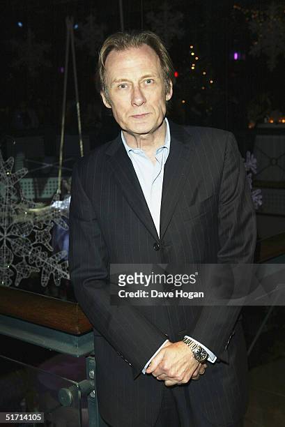 Actor Bill Nighy attends the aftershow party following the UK Gala Premiere of "Bridget Jones: The Edge Of Reason", at Tobacco Dock on November 9,...
