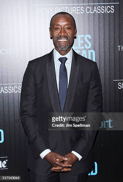 Actor Don Cheadle attends The Cinema Society with Ketel One and Robb Report host a screening of Sony Pictures Classics' "Miles Ahead" at Metrograph...