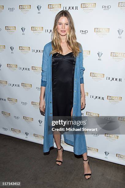 Model Behati Prinsloo attends supermodel Behati Prinsloo celebrates the launch of Behati Juicy Couture Black Label at Dream Downtown on March 23,...