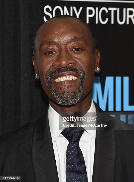 Actor Don Cheadle arrives at the screening of Sony Pictures Classics' "Miles Ahead" hosted by The Cinema Society with Ketel One and Robb Report at...