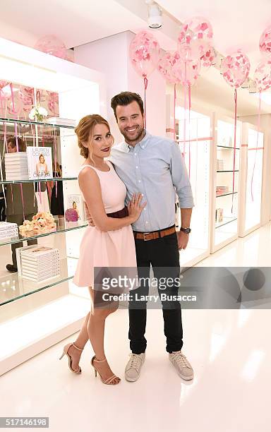 Personality, fashion designer, and author Lauren Conrad and musician William Tell attend the "Lauren Conrad Celebrate" book launch party at Kohl's...