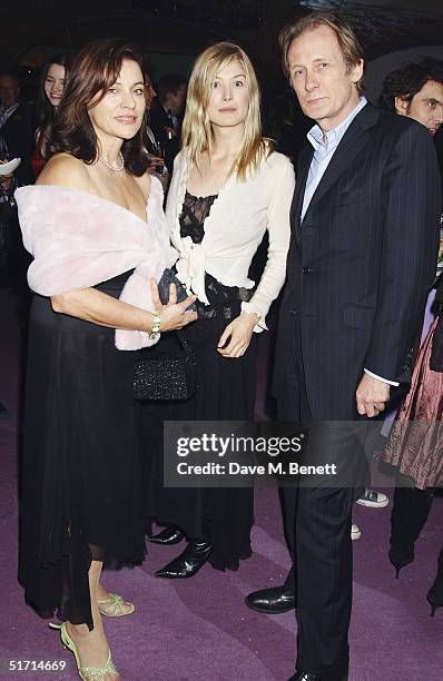 Actors Diana Quick, Rosamund Pike and Bill Nighy attend the aftershow party following the UK Gala Premiere of "Bridget Jones: The Edge Of Reason", at...