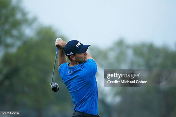 Luke Guthrie hits his drive on the 10th hole during the first round of the Chitimacha Louisiana Open presented by NACHER held at Le Triomphe Golf and...