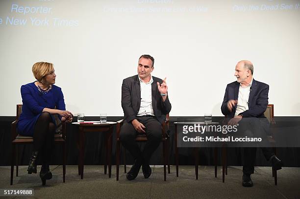 Reporter Kim Barker and filmmakers Michael Ware and Bill Guttentag take part in a Q&A following the NYC screening of the HBO Documentary Film "ONLY...