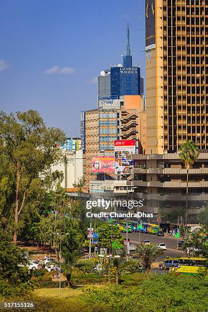 nairobi, kenya - busy downtown kenyatta avenue - avenue stock pictures, royalty-free photos & images