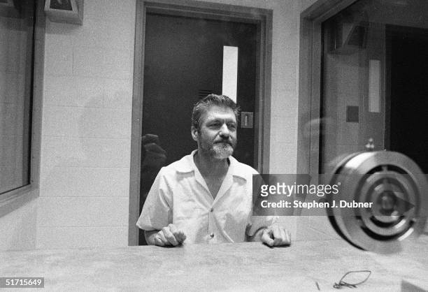 American domestic terrorist, luddite, and mathematics teacher Ted Kaczynski poses during an interview in a visiting room at the Federal ADX Supermax...