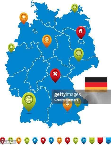 germany map with flag - karlsruhe stock illustrations