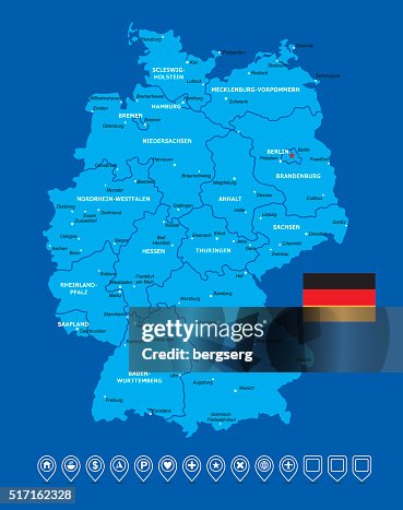 Germany Map-Vector Illustration Germany Map-Vector Illustration
