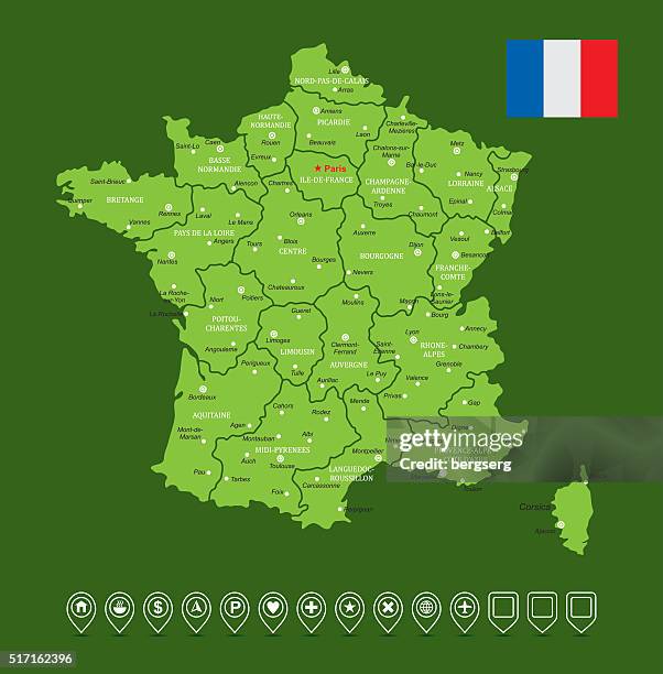france map-vector illustration - normandy stock illustrations