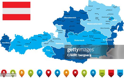 Austria Map-Vector Illustration Austria Map-Vector Illustration